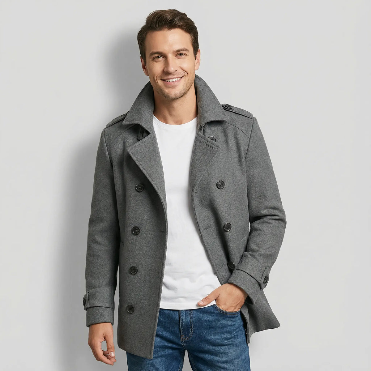 Manteau homme trench ceinturé