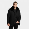 Manteau homme trench laine col fourrure