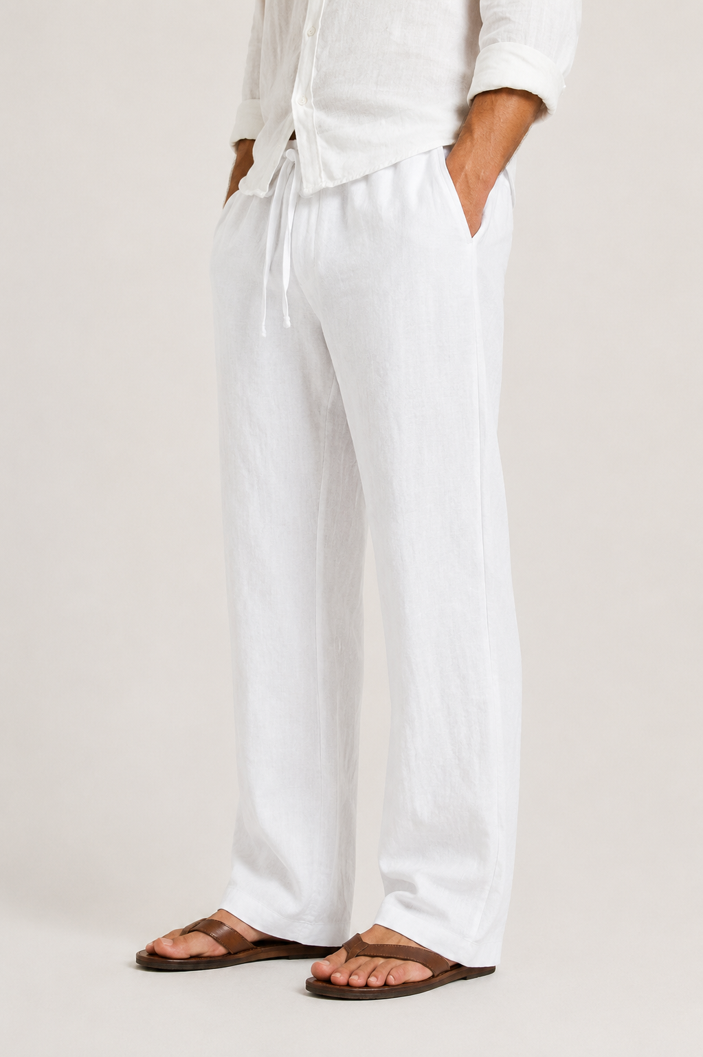 Pantalon lin hommes