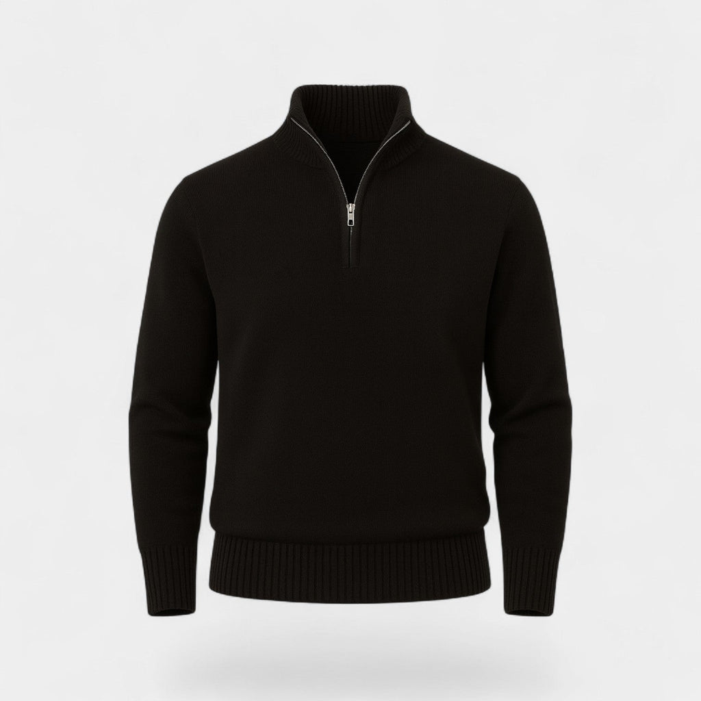 Pull homme quart zip maille