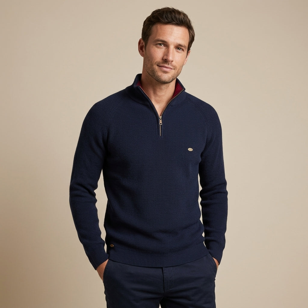 Pull hommes à demi-zip