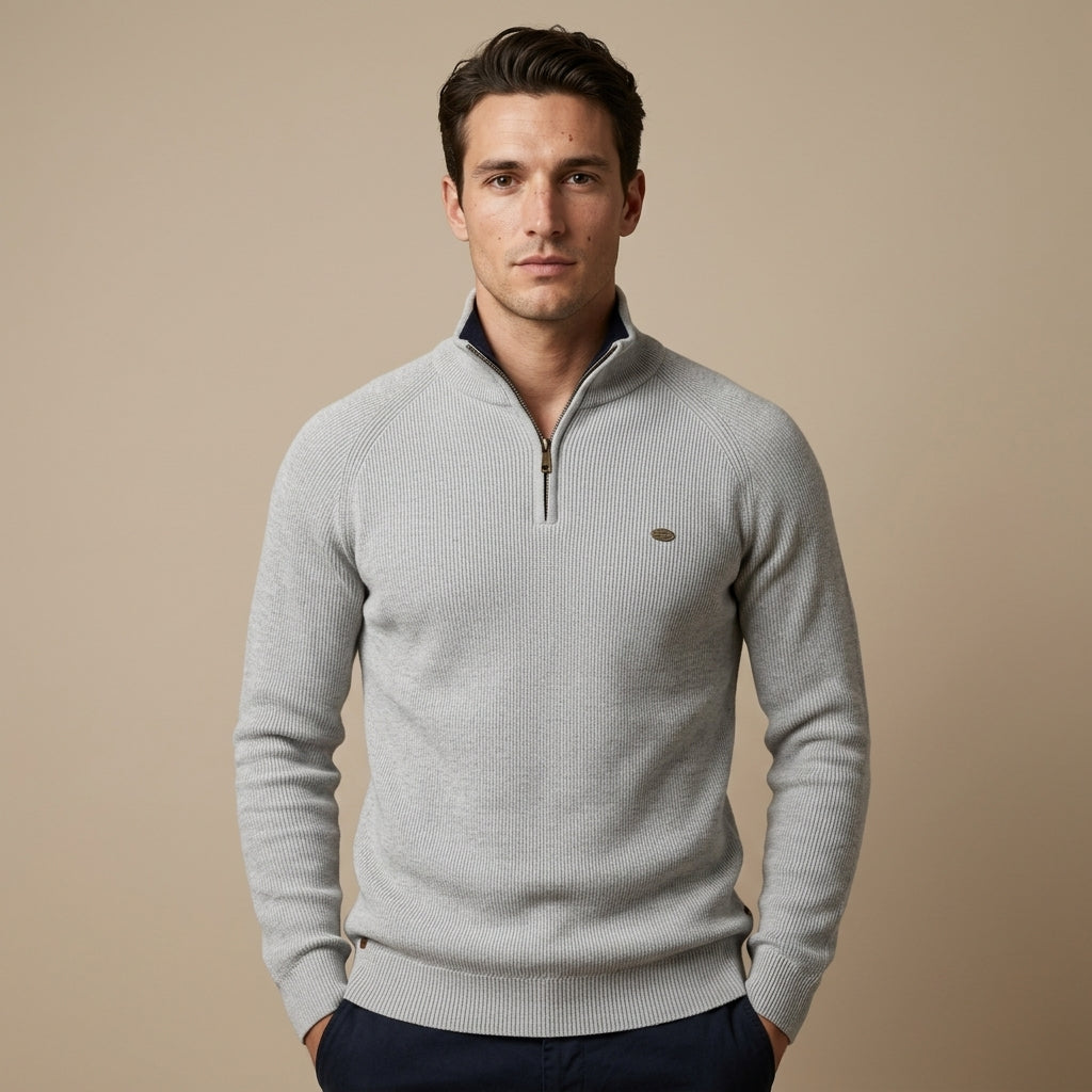 Pull hommes à demi-zip