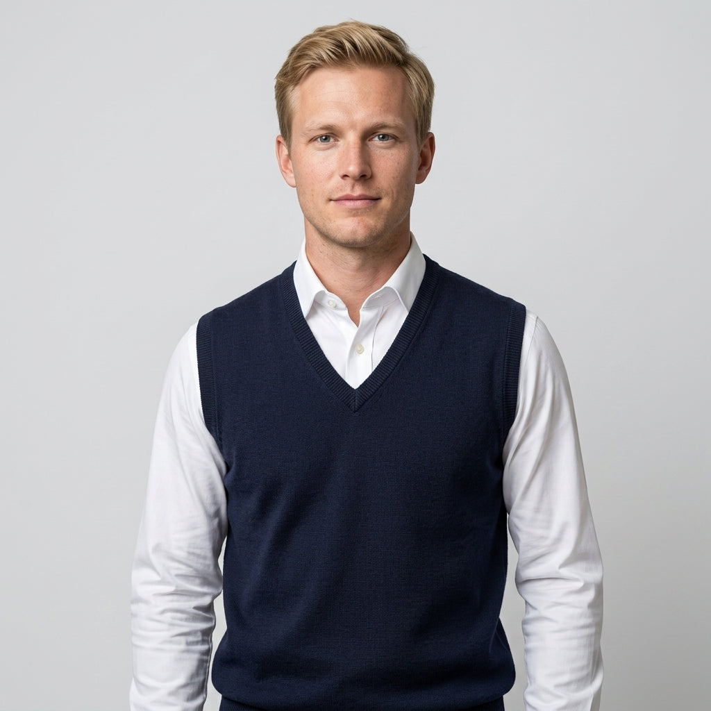 Pull sans manches à col v pour hommes