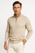 Pull zippé quart en maille pour homme
