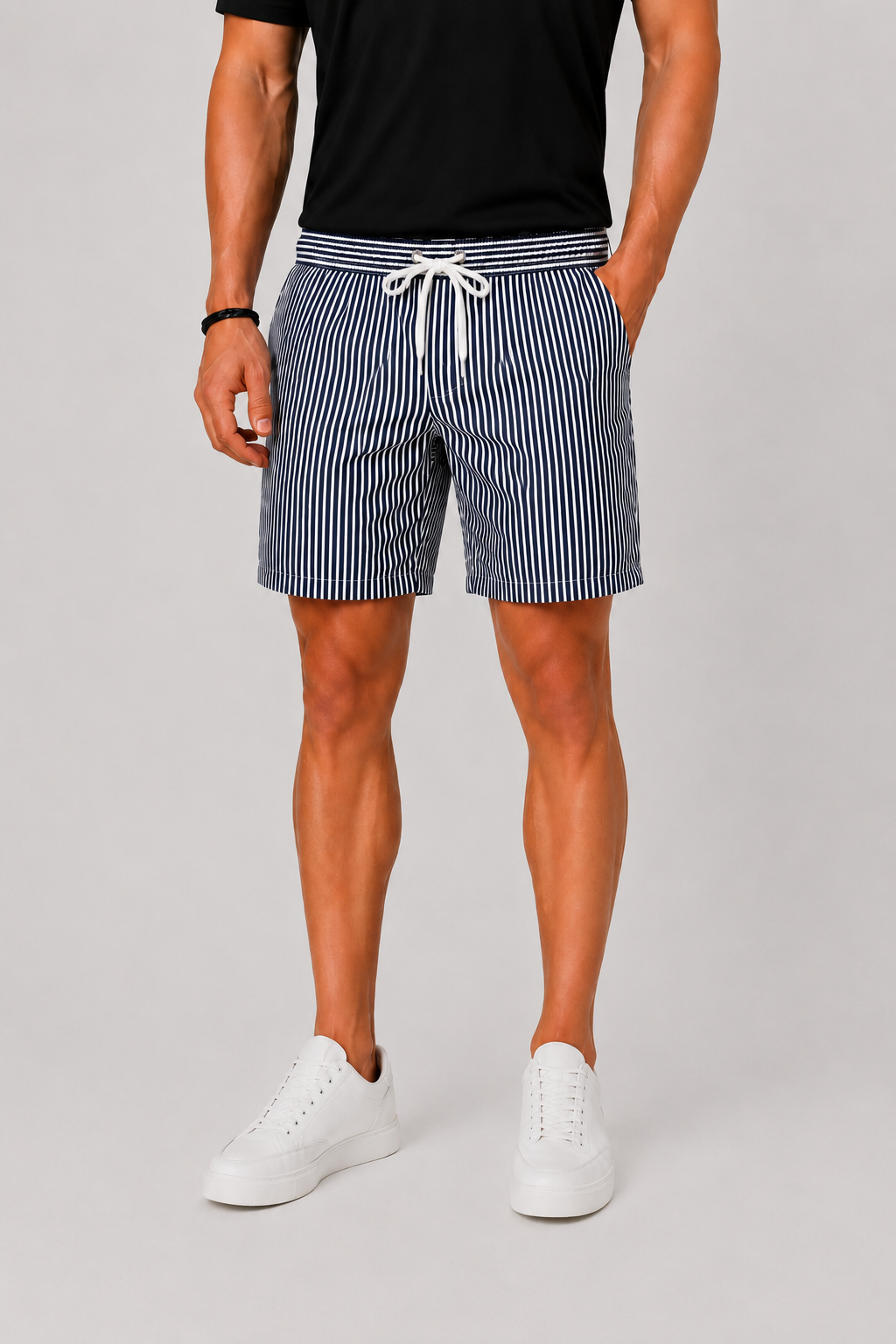 Short de bain rayé homme
