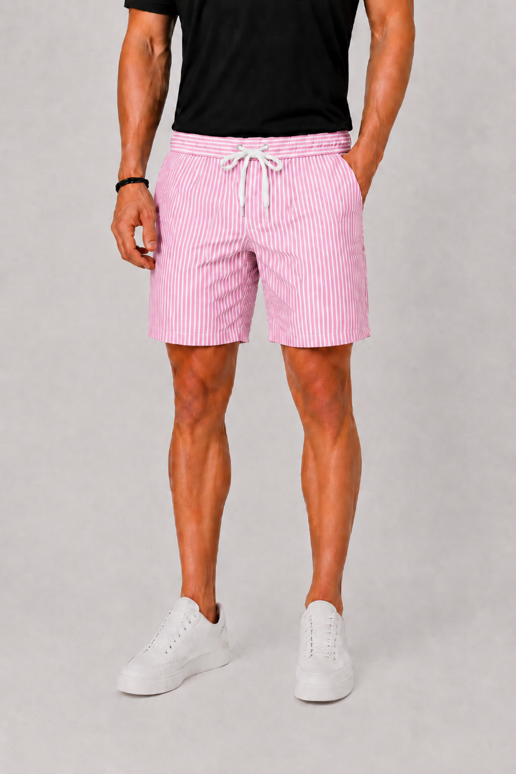 Short de bain rayé homme