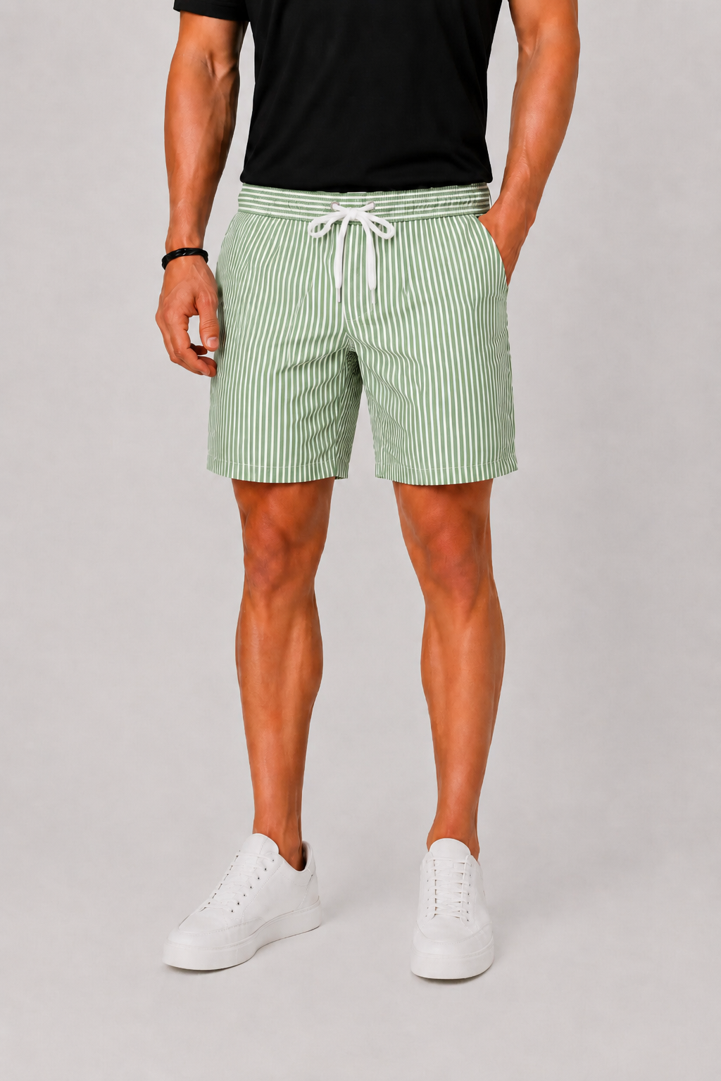 Short de bain rayé homme