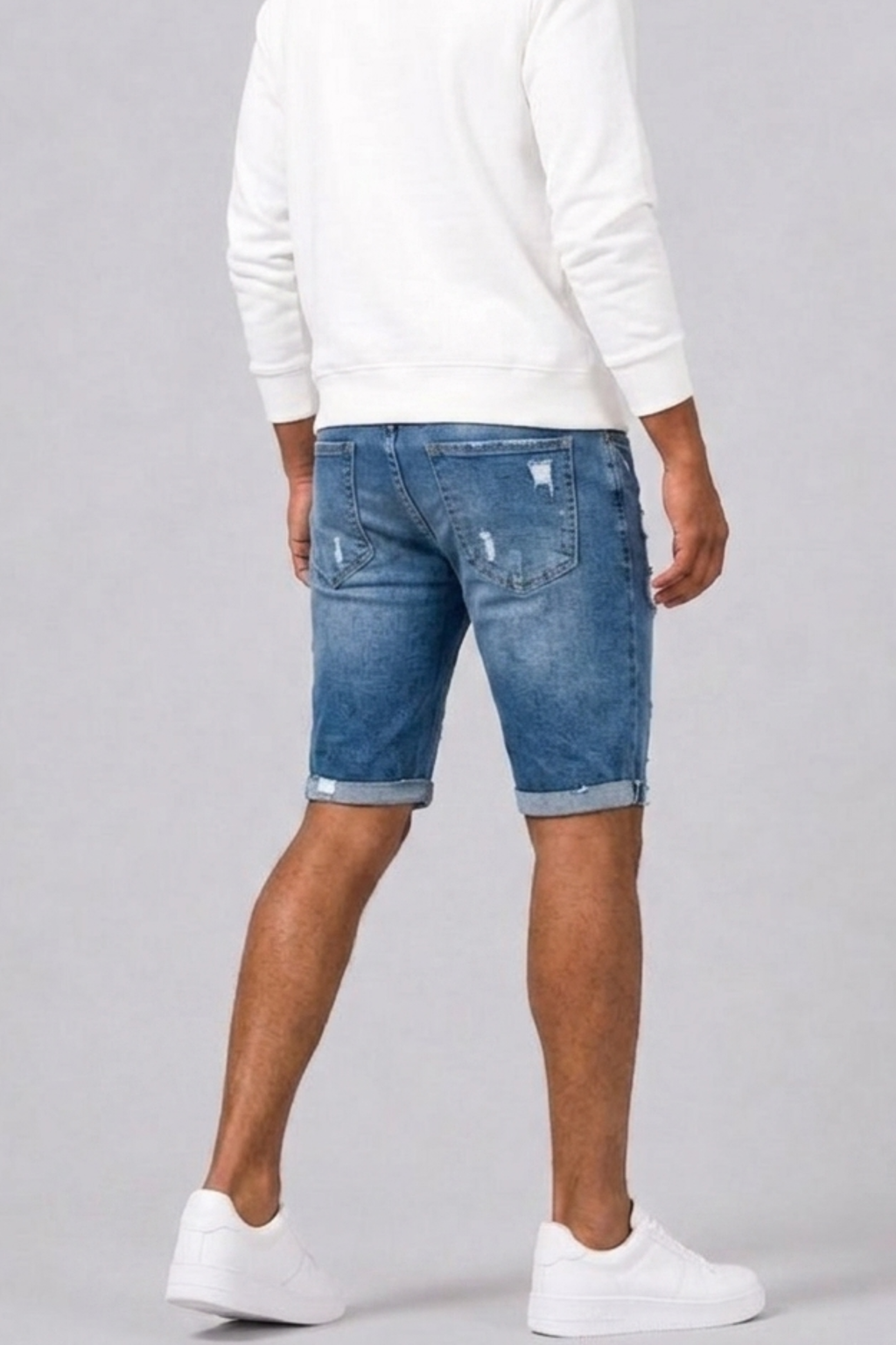 Short denim slim pour hommes