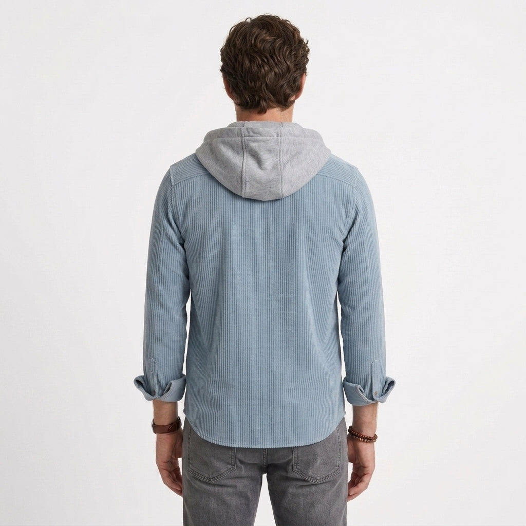 Surchemise à capuche en maille gaufrée pour hommes