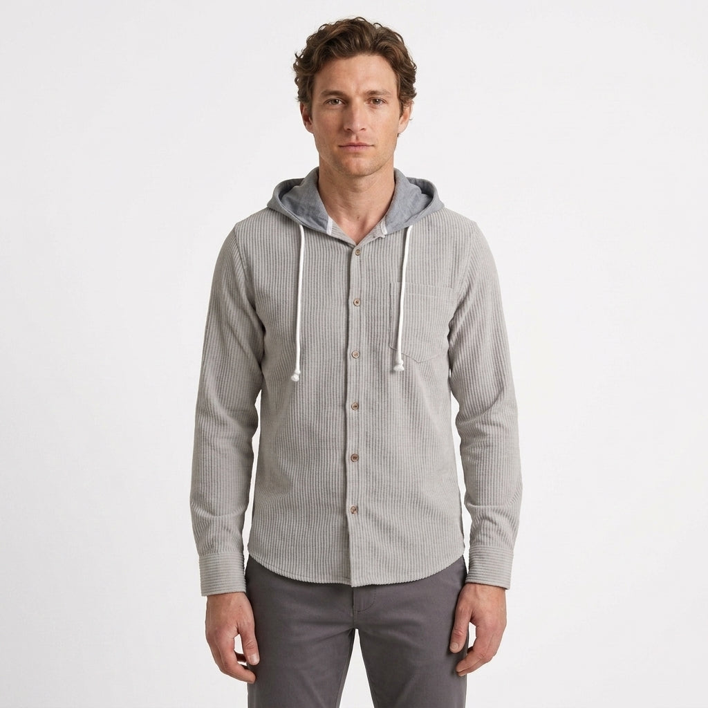 Surchemise à capuche en maille gaufrée pour hommes