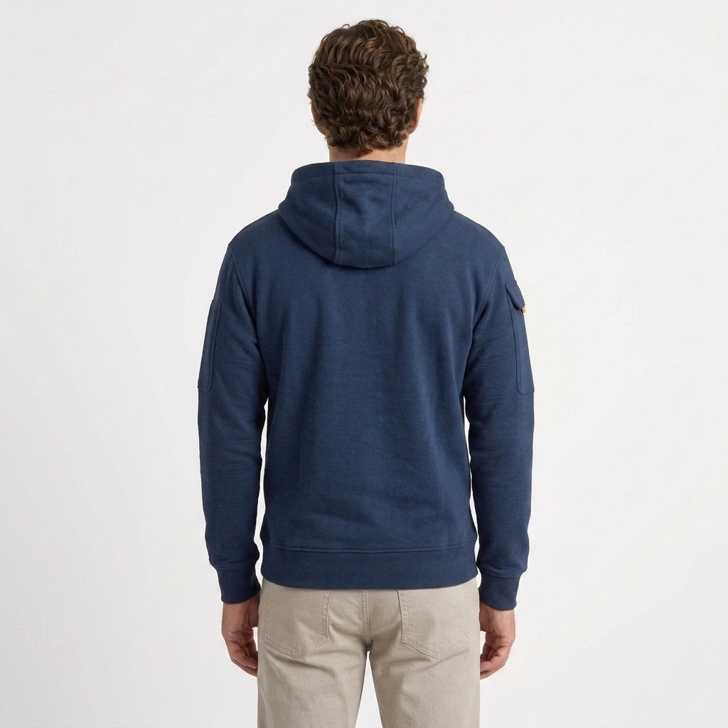 Sweat à capuche demi-zip pour hommes