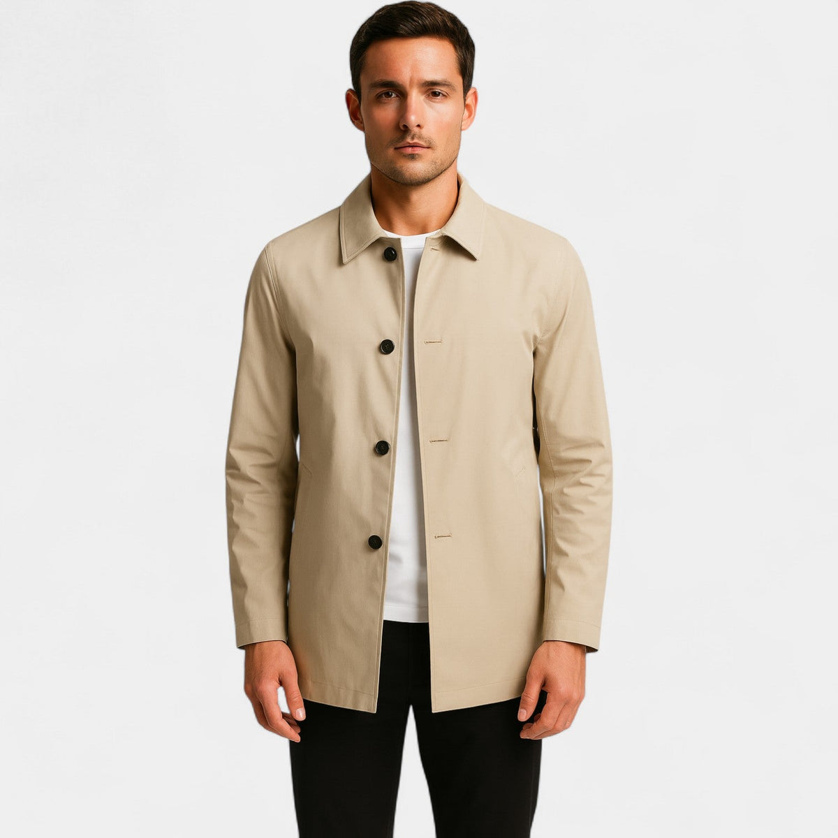 Trench coat homme mi-long