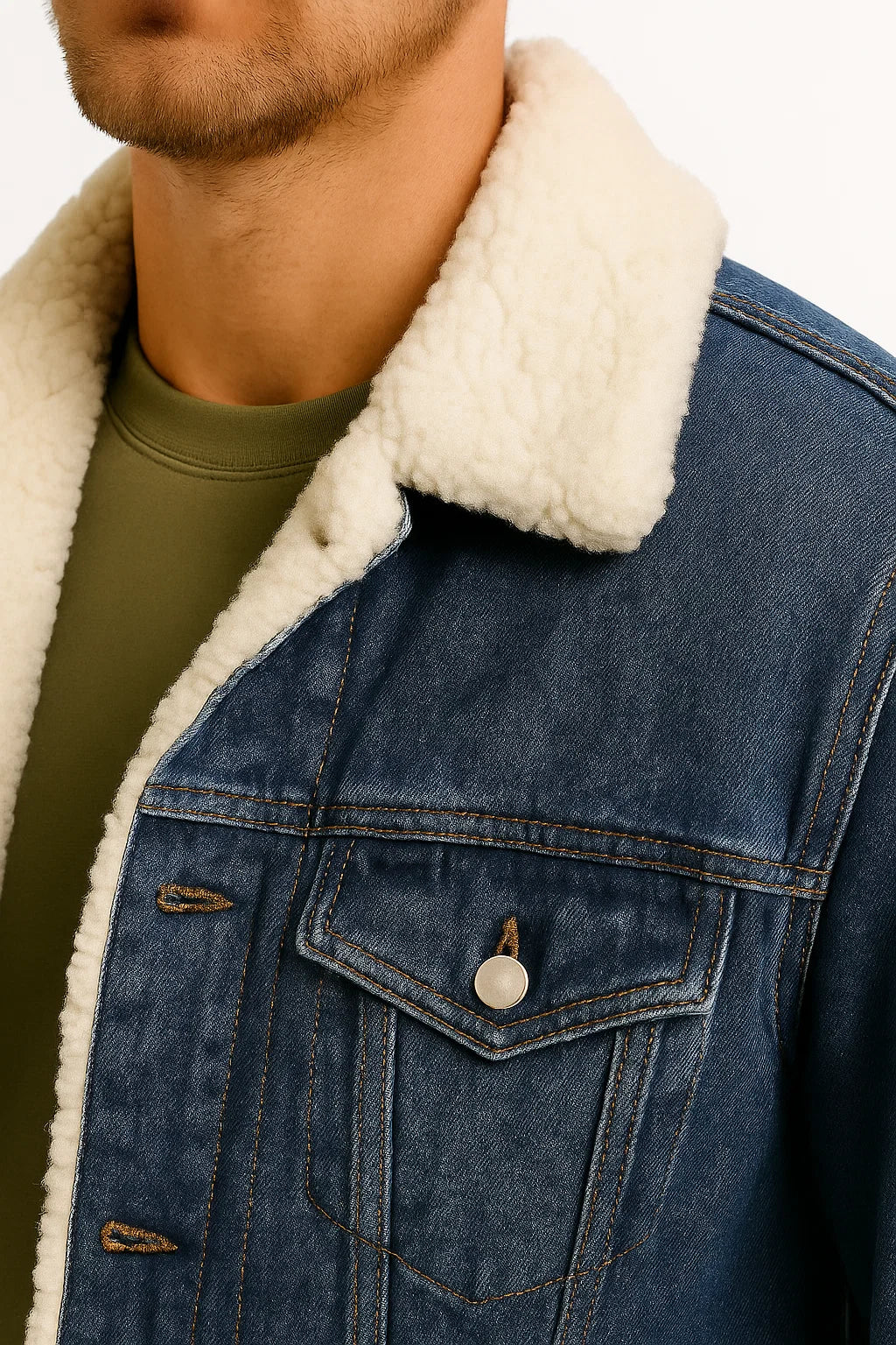Veste en jean doublée pour homme