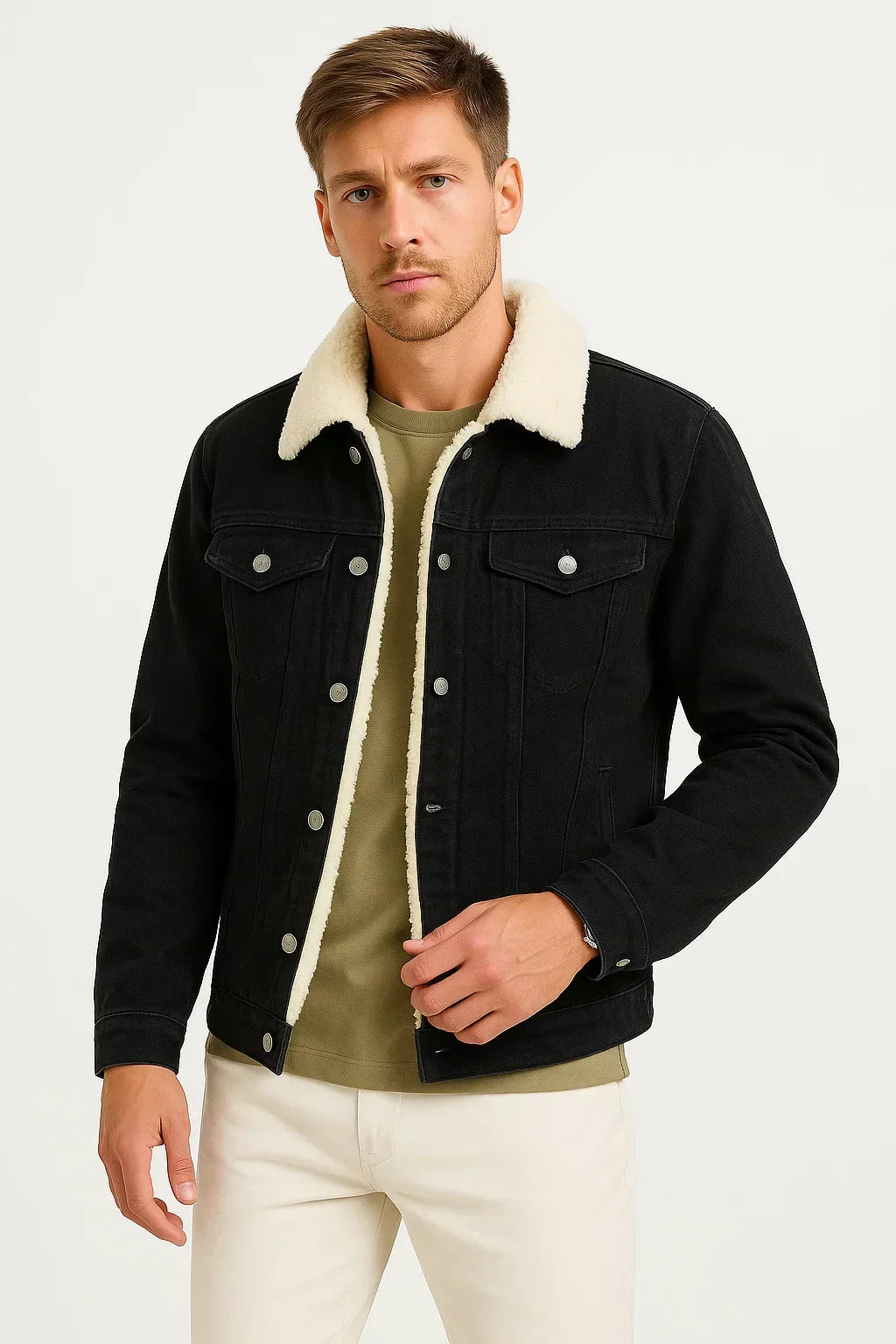 Veste en jean doublée pour homme