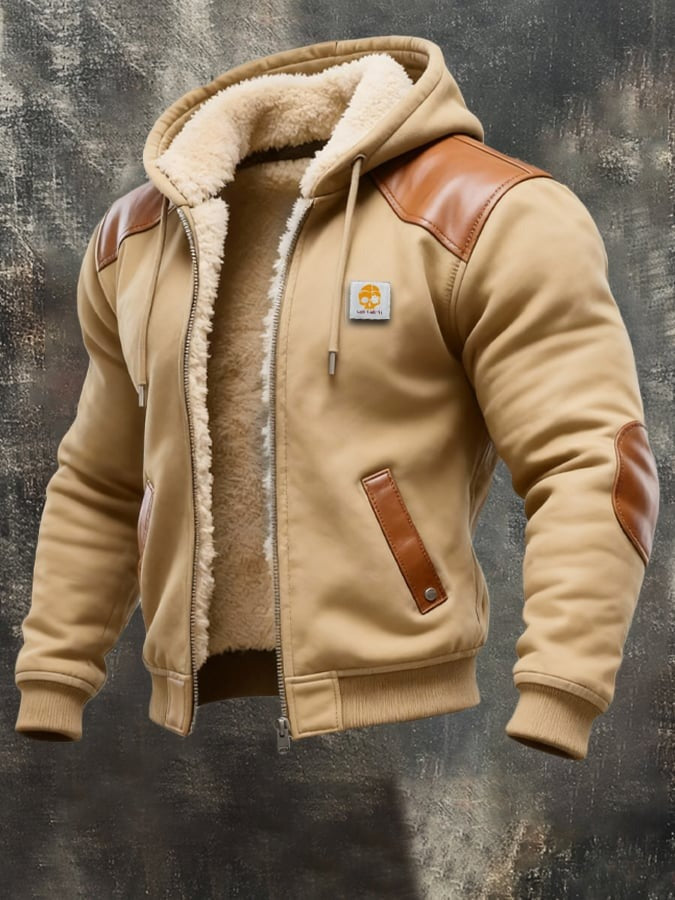 Veste vintage en daim avec capuche